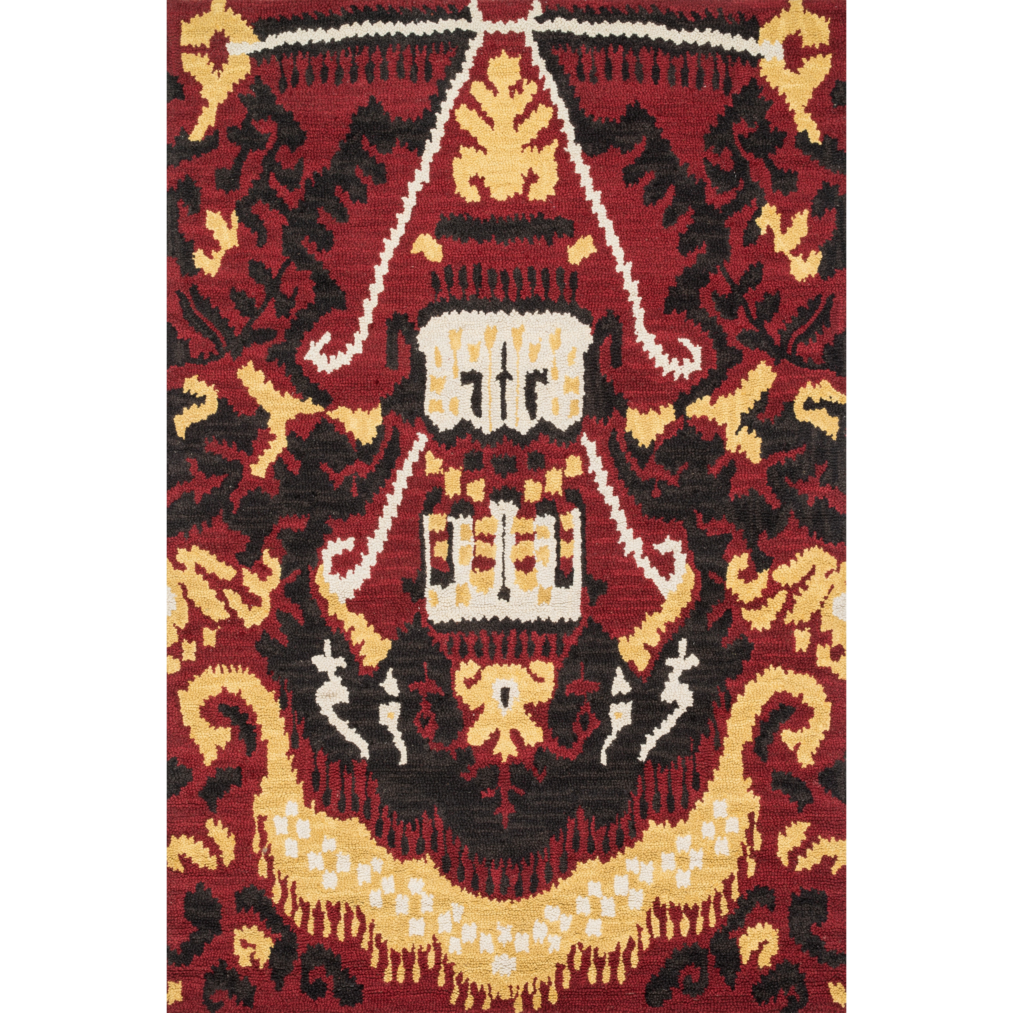 Hand tufted Montague Red Wool Rug (5 X 76)