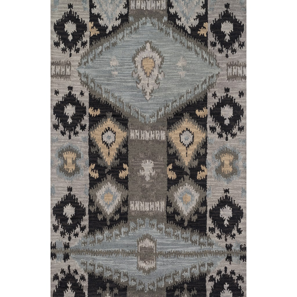 Hand-tufted Montague Slate Blue Wool Rug