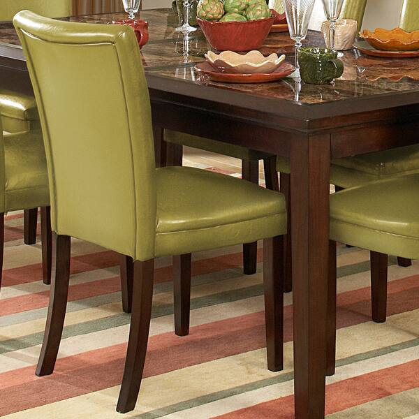 Shop Estonia Dining Set With Olive Green Color Chairs Set Of 7