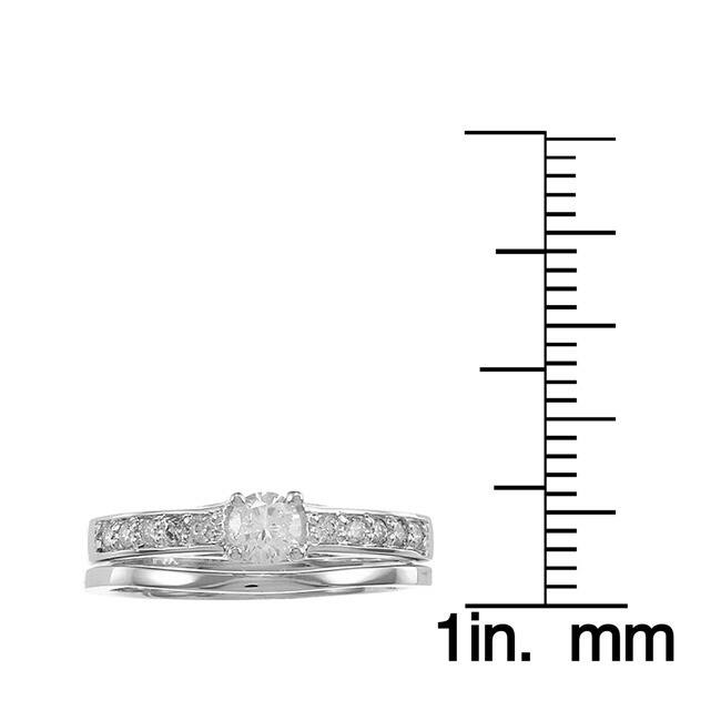 Auriya 14k Gold 1/2ctw Round Diamond Engagement Ring Set