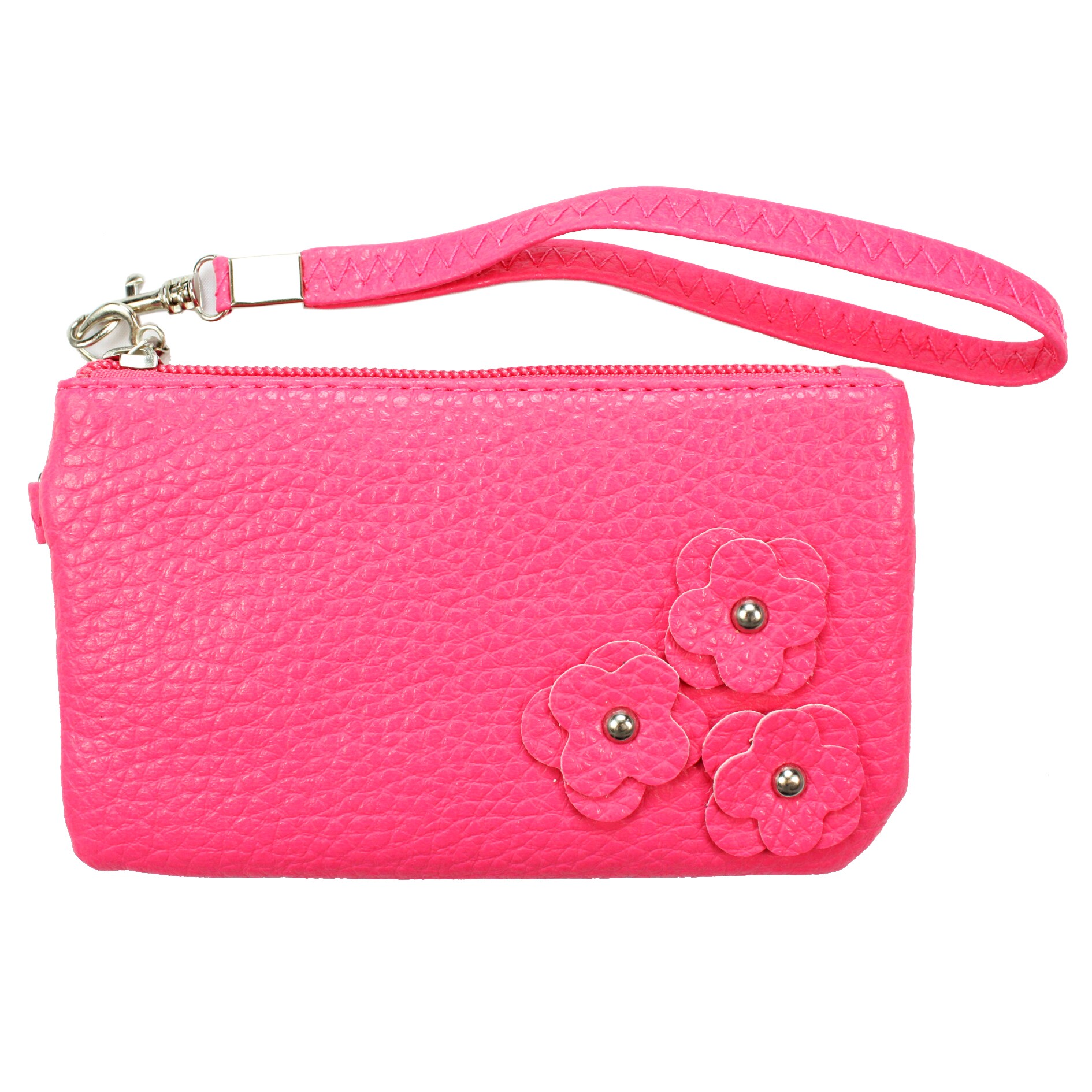 Fashion PU Multipurpose Wallet / Coin Purse Dark Pink Floral Design