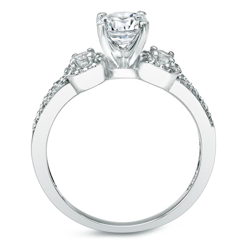 Auriya 14k Gold 1ctw Round 3-stone Diamond Engagement Ring Set