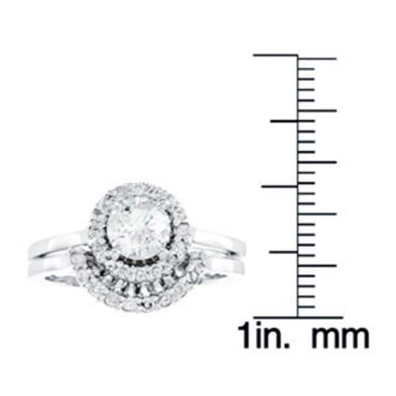 Auriya 14k Gold 1ctw Nested Halo Diamond Engagement Ring Set