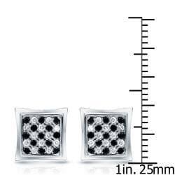 10k Gold 1/4ct to 1/2ct TDW Black and White Pave Diamond Stud Earrings
