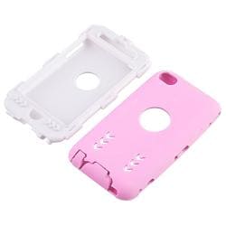 White/ Pink Hybrid Case for Apple&reg; iPod Touch 4th Generation BasAcc Cases