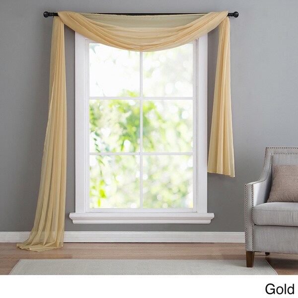 gold sheer scarf valance