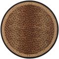 Safavieh Hand-hooked Chelsea Leopard Brown Wool Rug (5'6 Round) - 5'6