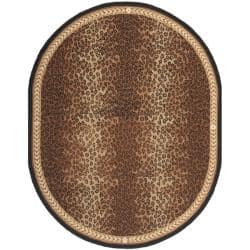 Oval Hand Hooked Rugs Area For Less Safavieh Hand Hooked Chelsea Leopard Brown Wool Rug 7 6 X 9
