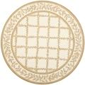 Safavieh Hand-hooked Trellis Ivory/ Beige Wool Rug (5'6 Round) - 5'6