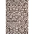 Safavieh Hand-hooked Chelsea Damask Brown Wool Rug - 7'6 x 9'9
