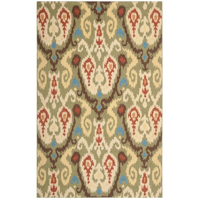 Hand hooked Chelsea Green Wool Rug (6 X 9)