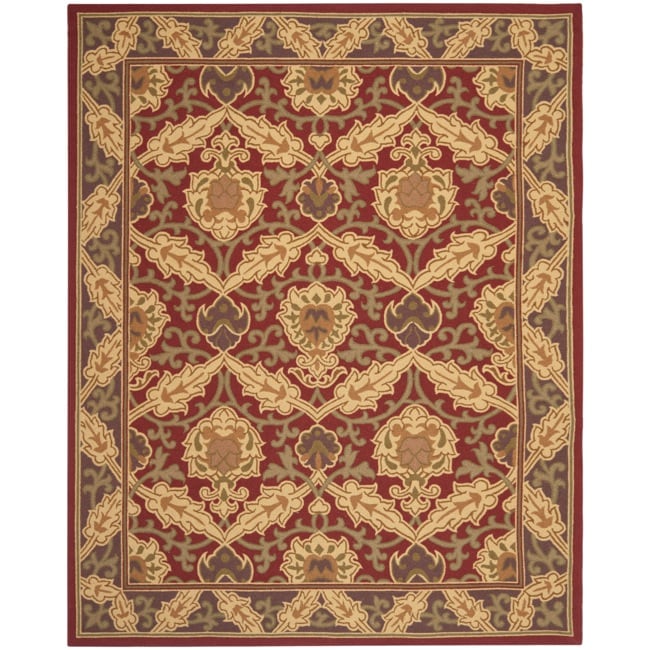 Hand hooked Chelsea Red Wool Rug (89 X 119)