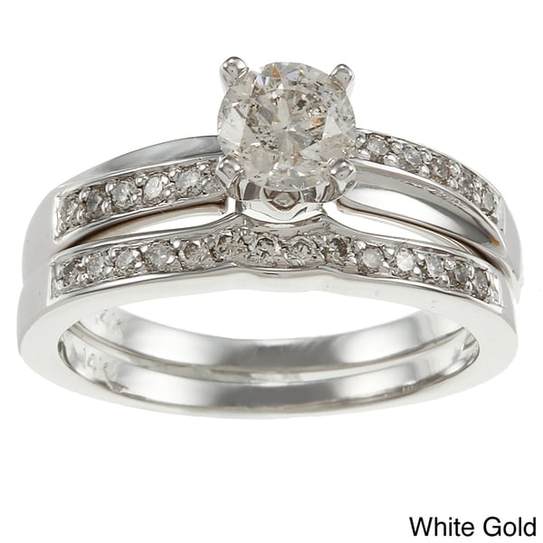 Auriya 14k Gold 1ct TDW Round Diamond Bridal Ring Set (H I, I1 I2) Auriya Bridal Sets