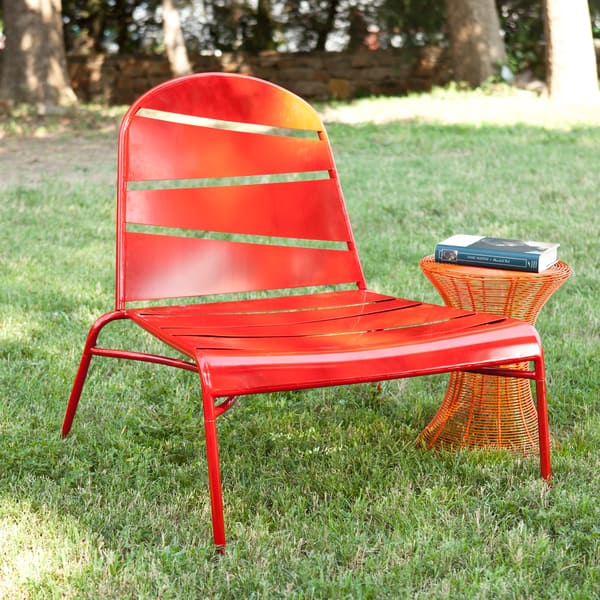 slide 2 of 5, Indoor/ Outdoor Red Lounge Chair