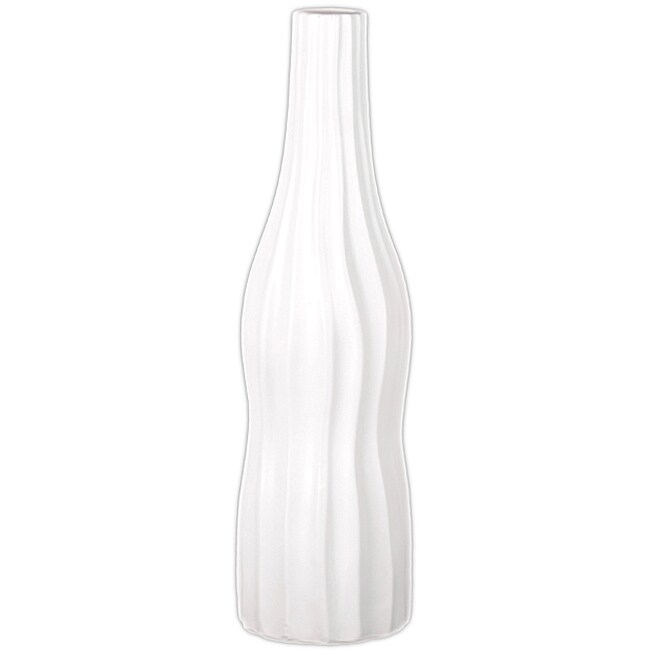 Urban Trend Narrow Ceramic White Vase (WhiteDecorative/Functional Decorative purposes onlyHolds water NoDimensions 18 inches high x 5.5 inches in diameter CeramicColor WhiteDecorative/Functional Decorative purposes onlyHolds water NoDimensions 18 i