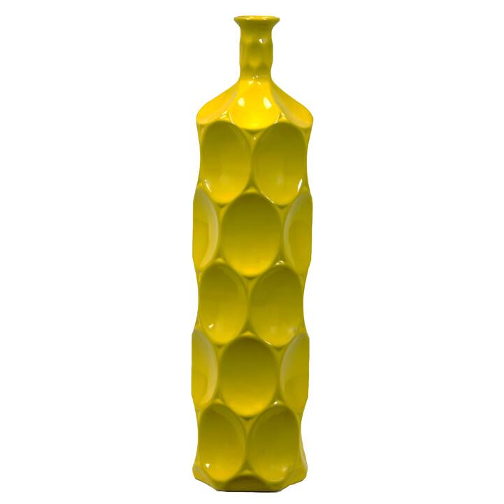 Large Yellow Ceramic Bottle