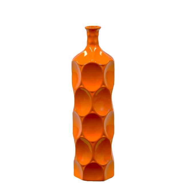 Medium Orange 18 inch Ceramic Bottle