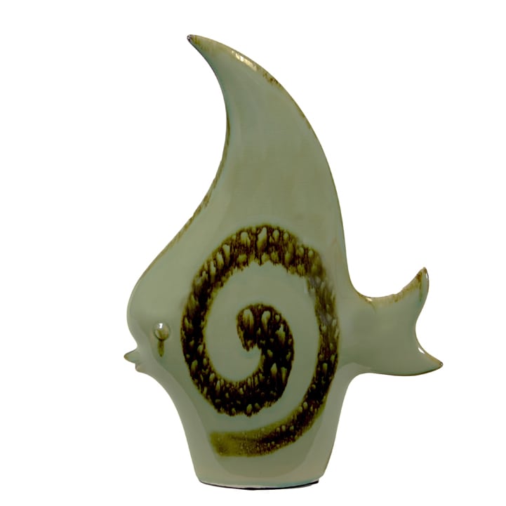 Ceramic Fish (GreyMaterial CeramicDimensions 20 inches high x 14 inches wide x 5 inches deep CeramicDimensions 20 inches high x 14 inches wide x 5 inches deep)