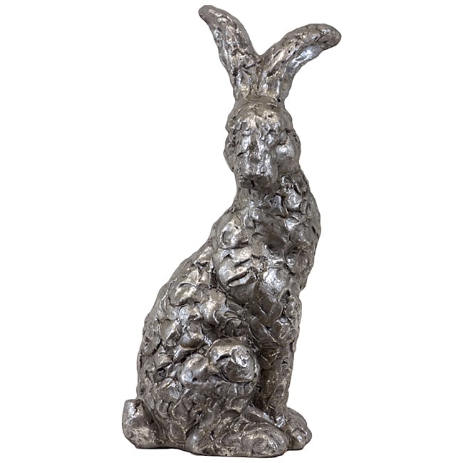 Urban Trend Silver Rabbit Waterproof Ceramic Garden Accent