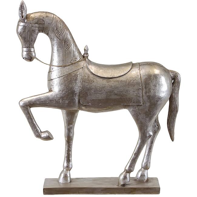 Silver Resin Horse Statue
