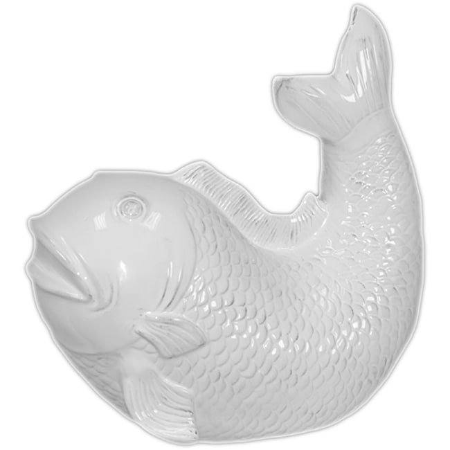 Ceramic Fish White Small (CeramicDimensions 6 inches deep x 10 inches wide x 9.5 inches high)