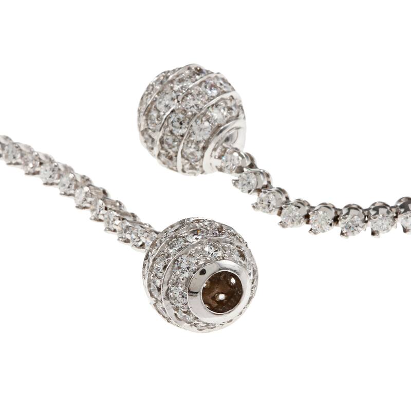 Auriya 18k White Gold 7ct TDW Diamond Dangle Ball Drop Earrings (F-G, SI1-SI2)