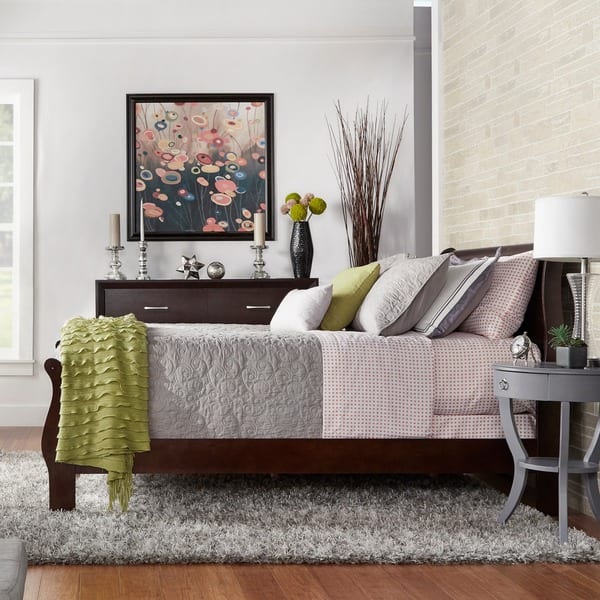 slide 2 of 5, Milford Louis Phillip Warm Brown Queen-size Sleigh Bed by iNSPIRE Q Classic