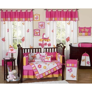 Sweet Jojo Designs Pink and Orange Butterfly Baby Bedding 11-piece