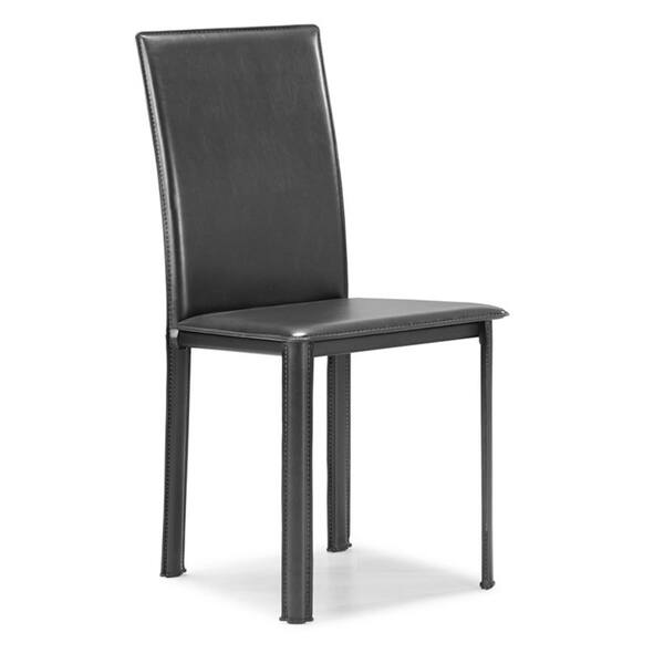 Arcane Black Leather and Steel Dining Chair (Set of 4) - Bed Bath ...