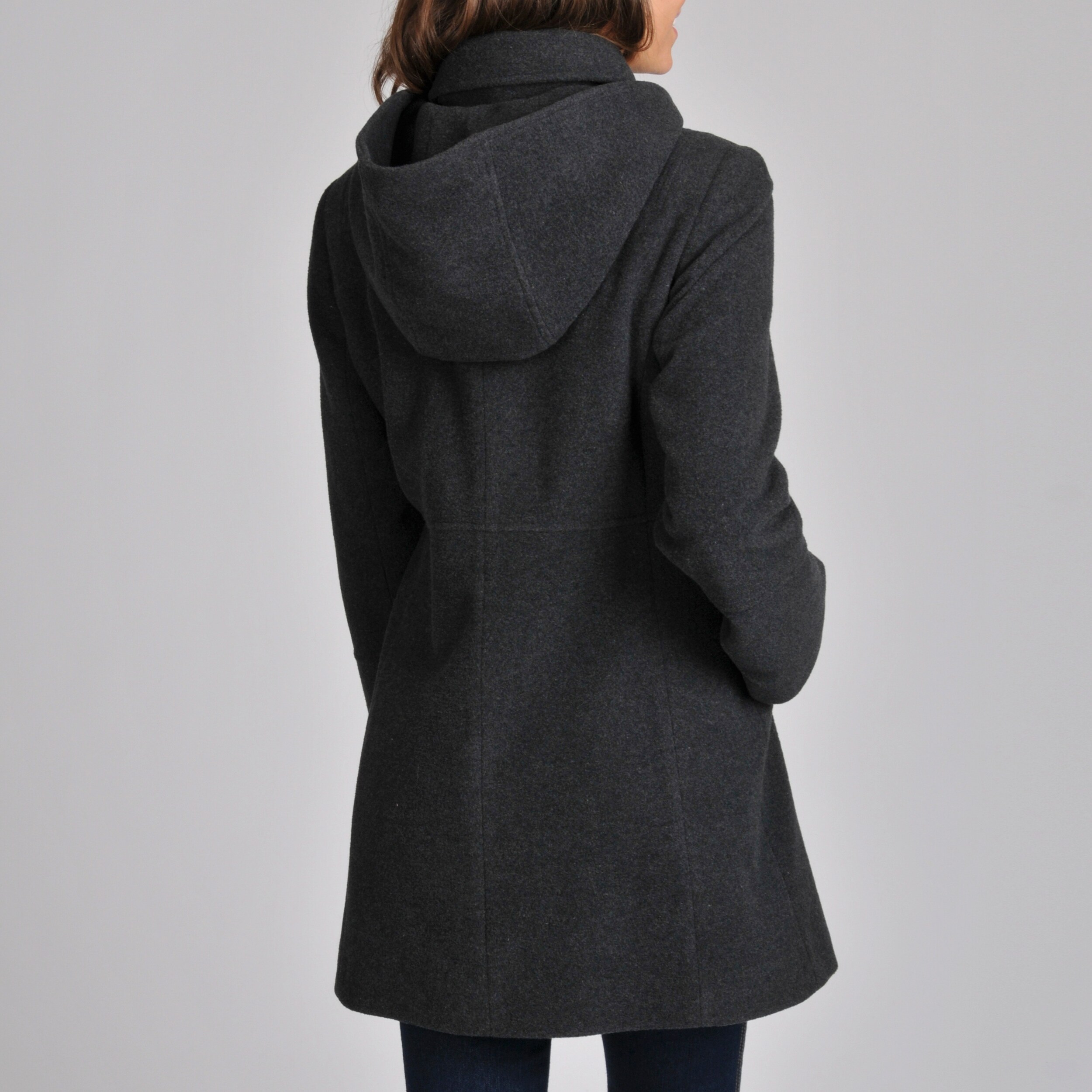 women's wool blend coat with hood