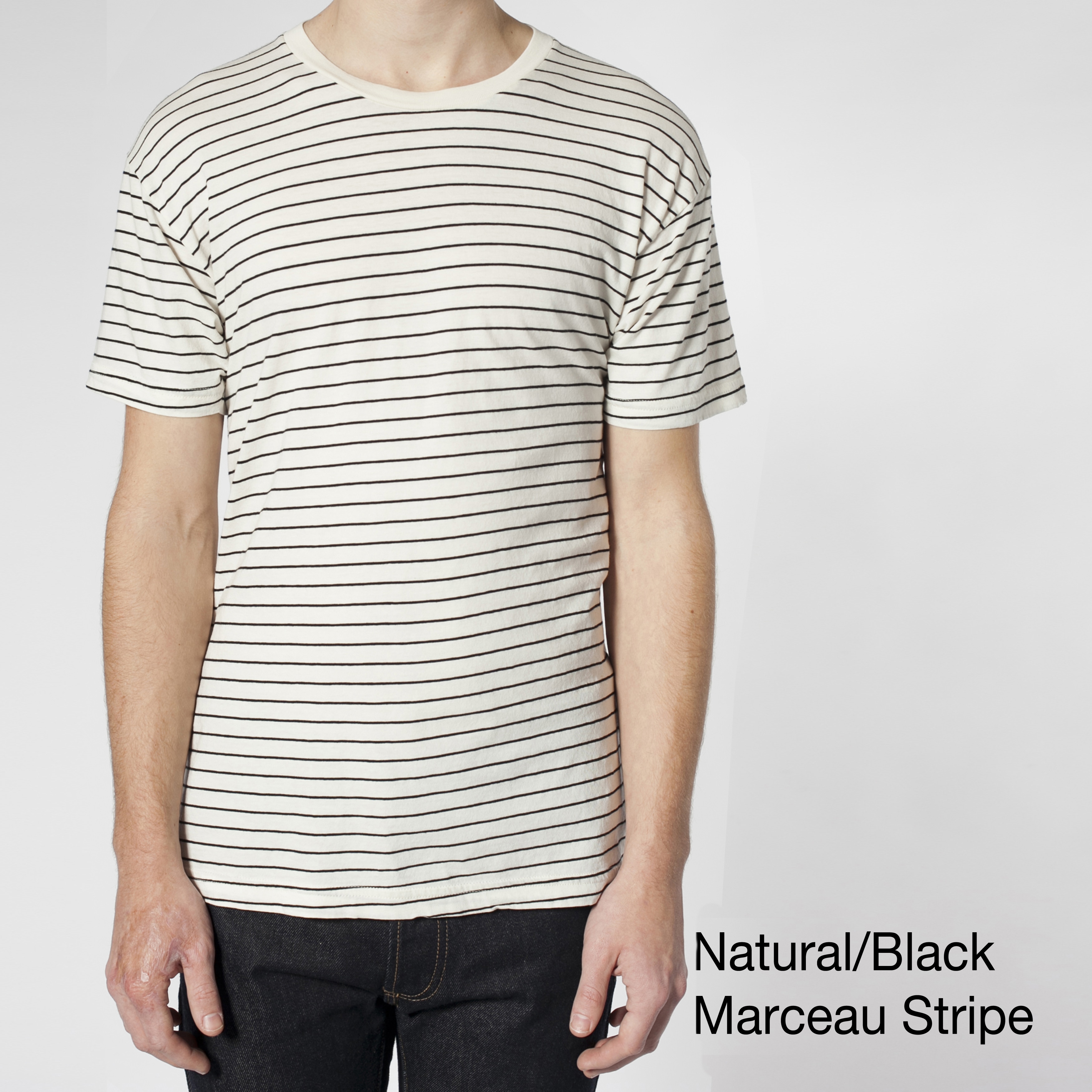 American Apparel American Apparel Unisex Stripe Tee Navy Size L