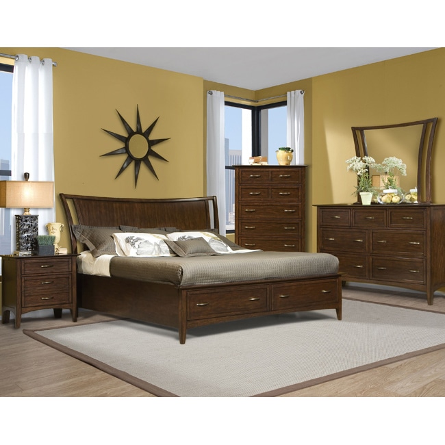 Vaughan Stanford Heights Cherry Queen Storage Bed Set (5 Piece)