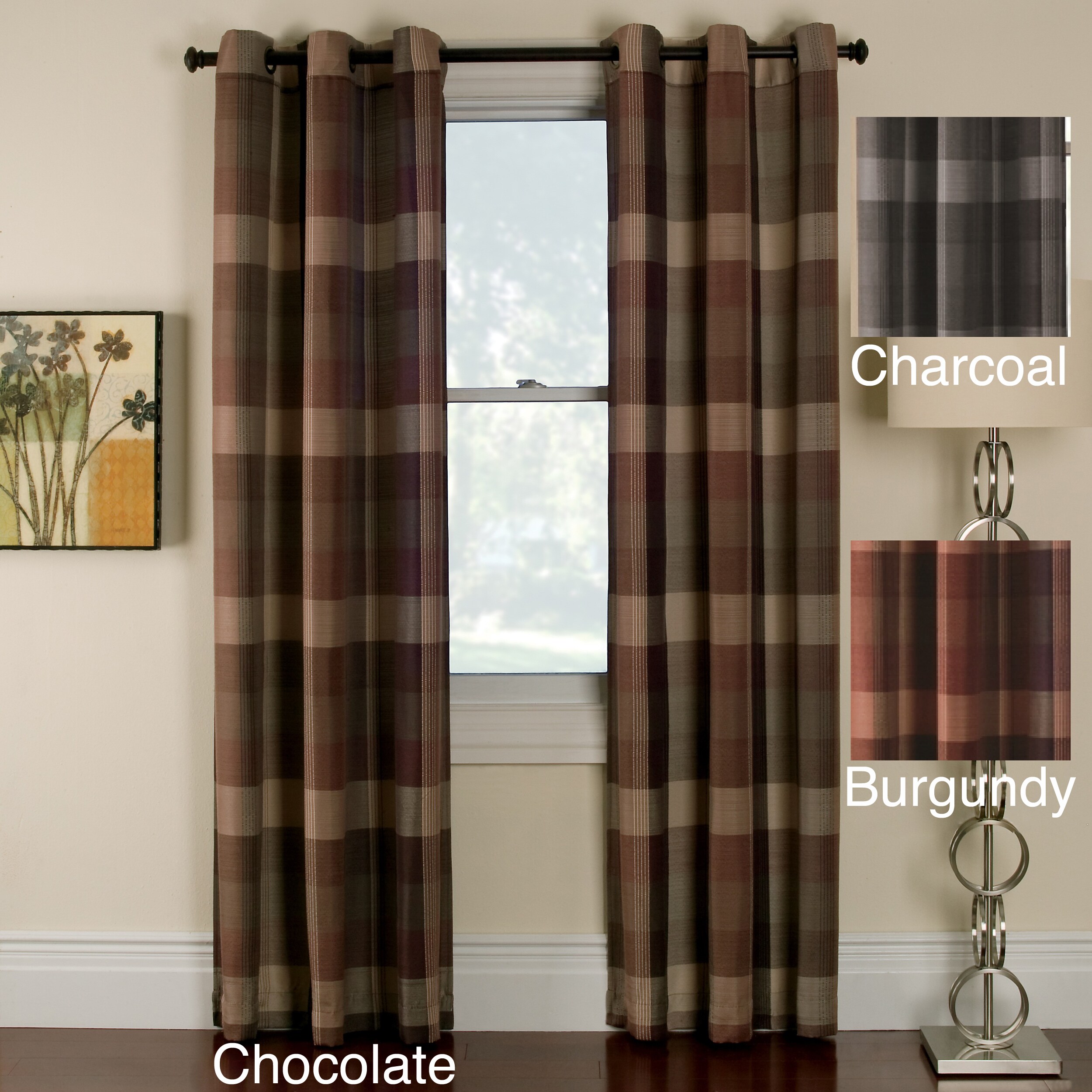 Shop Otis Plaid Grommet Top 63 Inch Panel Pair 48 X 63 Free