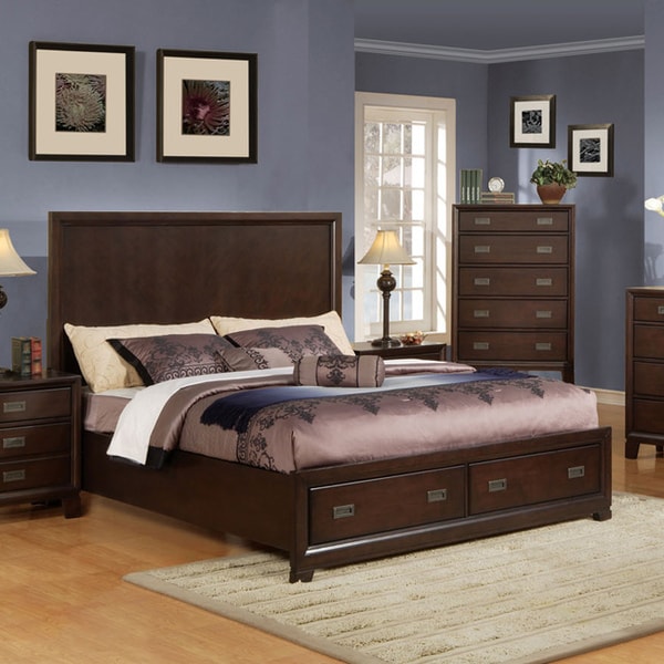 Cappuccino Finish Bed with Storage - Overstock - 6997474