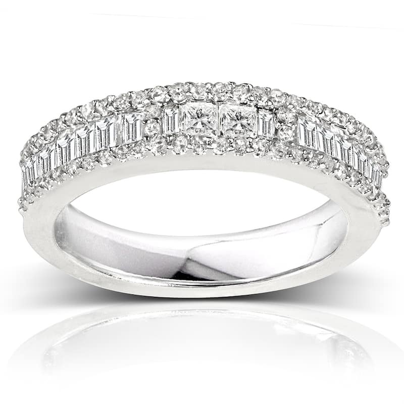 Annello by Kobelli 14k White Gold 3/5ct TDW Diamond Wedding Band (H-I, I2) - White - 4 - White