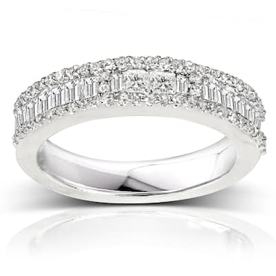 Annello by Kobelli 14k White Gold 3/5ct TDW Diamond Wedding Band (H-I, I2)