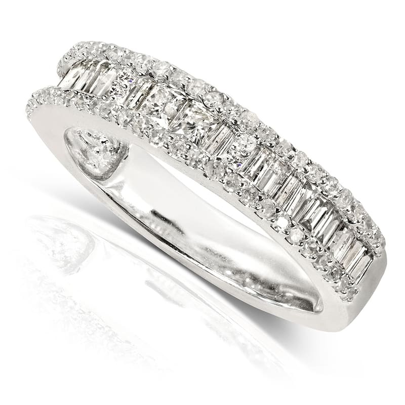Annello by Kobelli 14k White Gold 3/5ct TDW Diamond Wedding Band (H-I, I2)