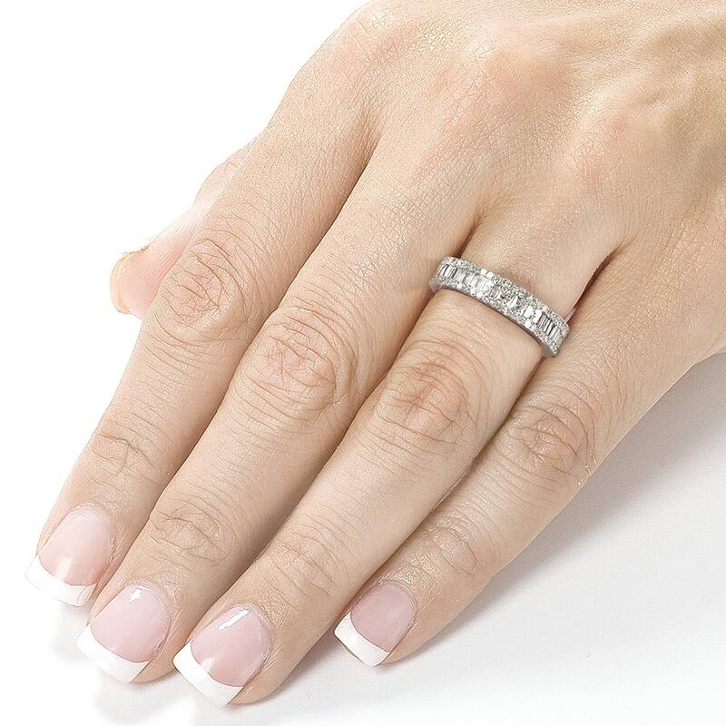 Annello by Kobelli 14k White Gold 3/5ct TDW Diamond Wedding Band (H-I, I2)