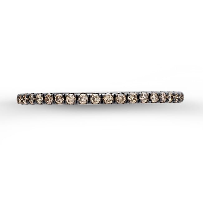 Victoria Kay Sterling Silver 1/5ct TDW Brown Diamond Pave Stackable Band