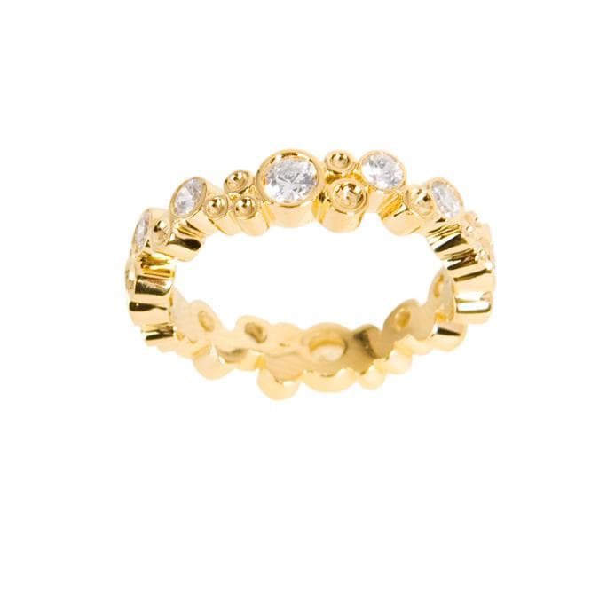 14k Gold Overlay Stackable Cubic Zirconia Eternity Band