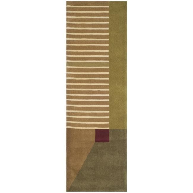 Handmade Rodeo Drive Trio Multicolor N.Z. Wool Runner (2'6 x 14') Safavieh Runner Rugs