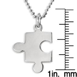 Stainless Steel Polished Puzzle Piece Necklace  