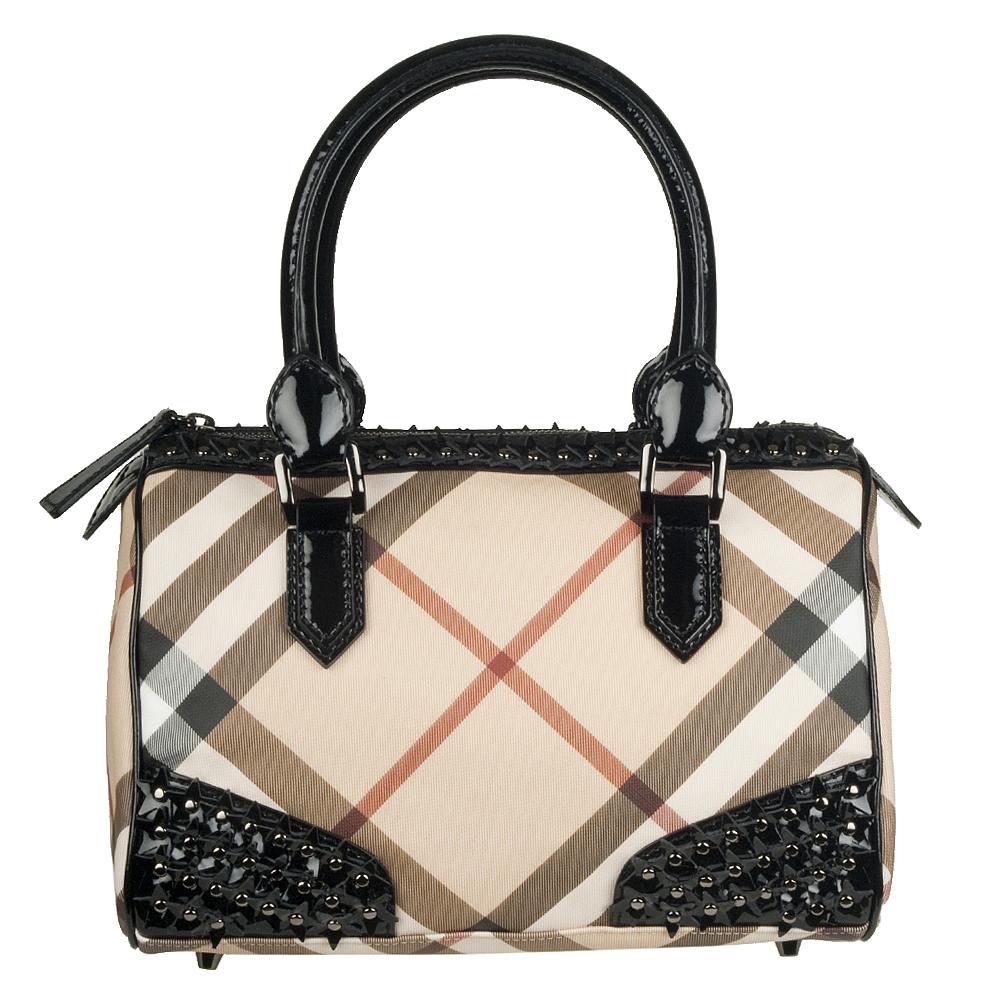 Burberry 3695234 Signature Plaid Studded Bower Bag