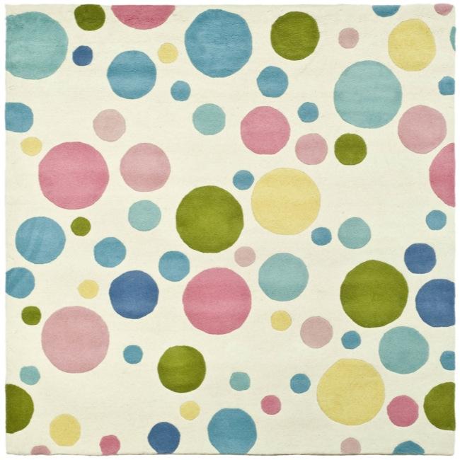 Safavieh Handmade Soho Bubblegum Ivory/ Multi N. Z. Wool Rug - 8' x 8' Square