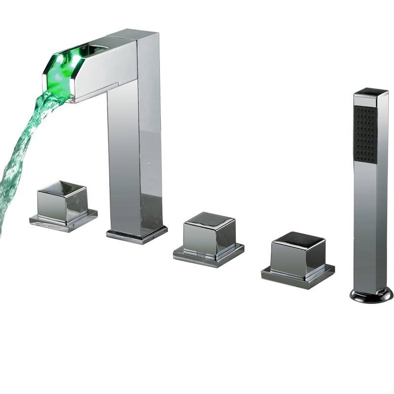 Sumerain Thermal LED Waterfall Bathtub Faucet Set