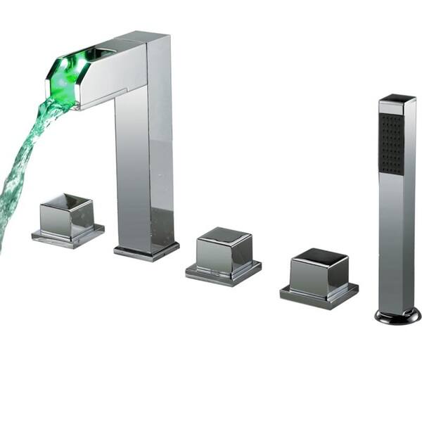 Shop Sumerain Thermal Led Waterfall Bathtub Faucet Set On Sale