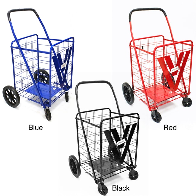 ATHome Heavy Duty Shopping Cart with Swivel Wheels  