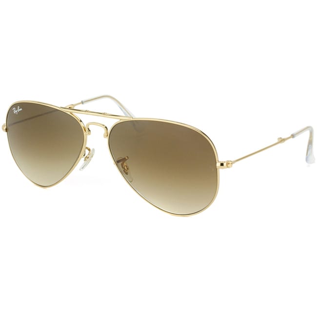 Shop Ray-Ban Unisex 'RB3479 Foldable Aviator 001/51' Gold Metal ...