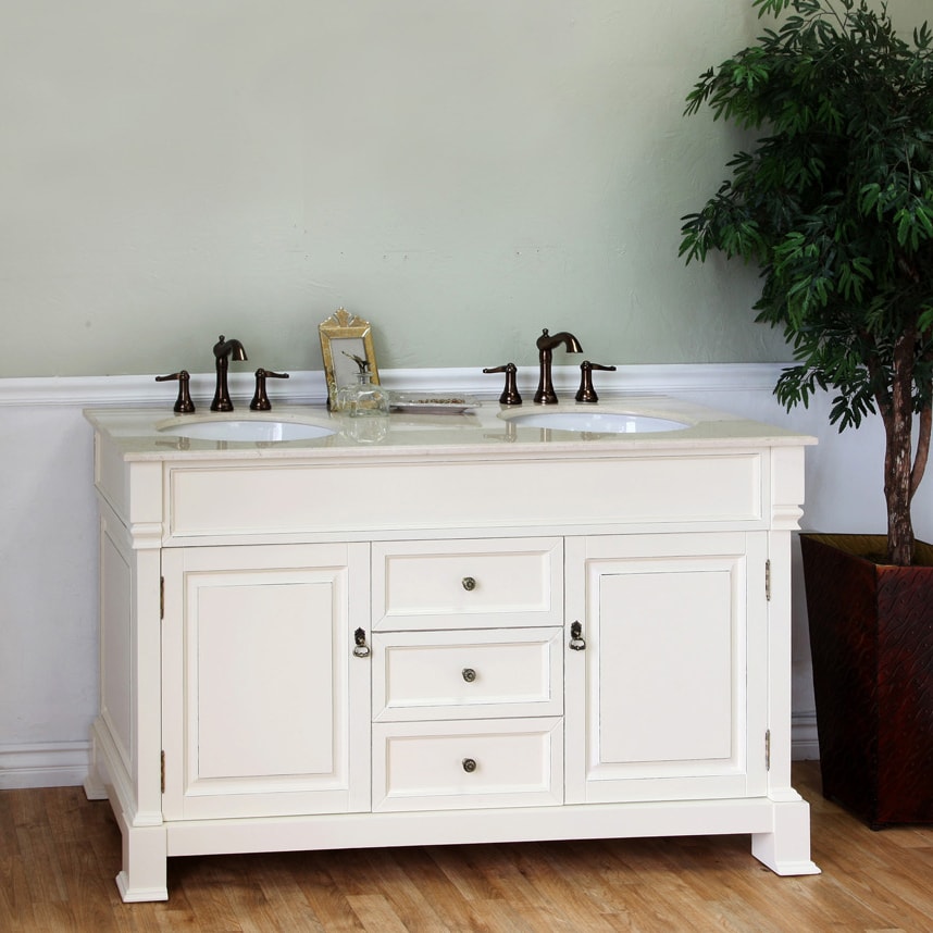 Bellaterra Home Bellaterra Home Cream White 60 inch Double Vanity White Size Double Vanities