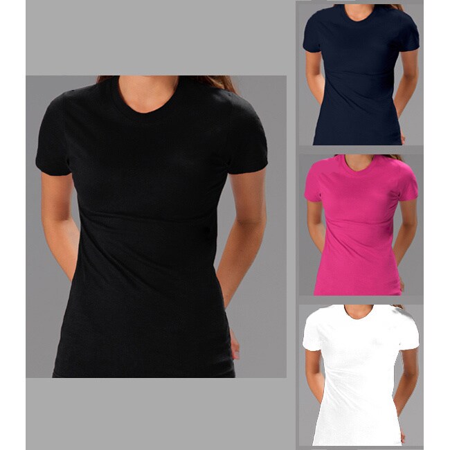 womens plain crew neck t shirts